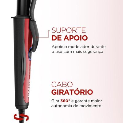 Escova Modeladora de Cachos Red Infinity Mondial EM12 Bivolt Bivolt