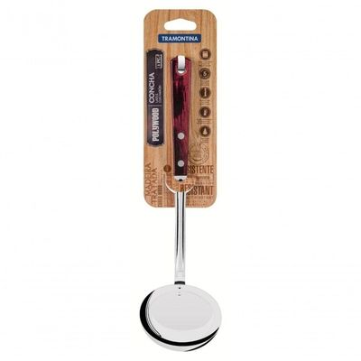 Concha Tramontina Inox Polywood Cabo Vermelho