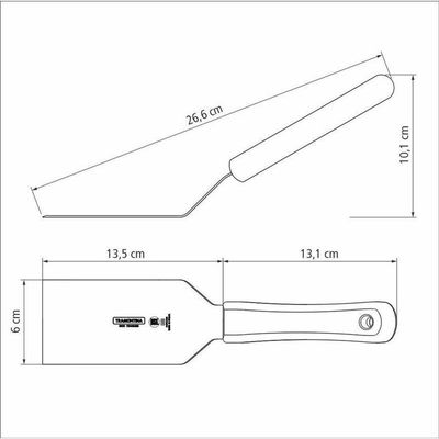 Espátula Para Frituras Tramontina Profissional Com Lâmina Em Aço Inox E Cabo De Polipropileno Branco 5x2 1-2