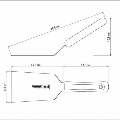 Espátula Para Frituras Tramontina Profissional Com Lâmina Em Aço Inox E Cabo De Polipropileno Branco 6x3 1-2