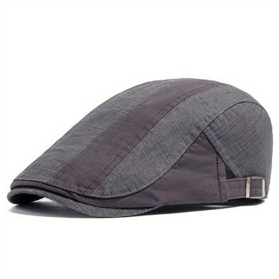 Boina Italiana Casual Basica Design Liso Geométrico Unissex Ajustável Cinza