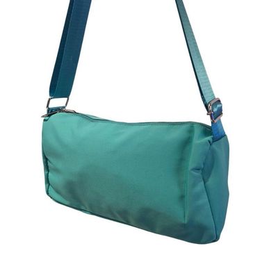 Bolsa Lateral Alça Grossa Transversal Lisa Casual Festa Azul