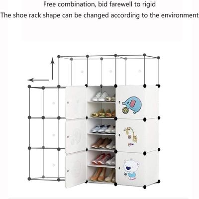Armario Infantil Sapateira Guarda Roupa Modular 12 Portas Organizador Brinquedos 25 Prateleiras