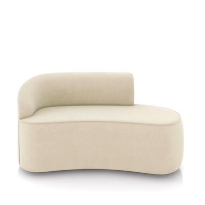 Sofá 2 Lugares Orgânico 160cm Pé Dourado Morgan Suede Bege D03 - D'Rossi