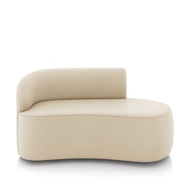 Sofá 2 Lugares Orgânico 140 cm Morgan Sintético Bege D03 - D'Rossi