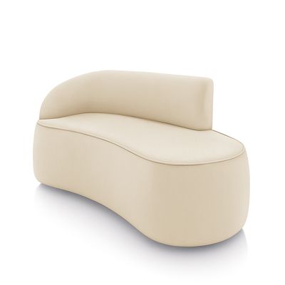 Sofá 2 Lugares Orgânico 140 cm Morgan Sintético Bege D03 - D'Rossi