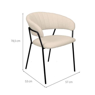 Cadeira Mara Bouclé Off White
