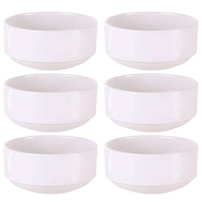 Kit 6 Tigelas Pequenas Cumbuca Porcelana 10cm Tramontina Paola Restaurante Hotel