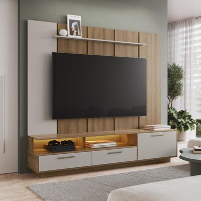 Home Rack E Painel Para Tv Até 75 Polegadas Com Iluminação Led Ravenna Arenas