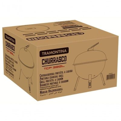 Churrasqueira A Carvão Tramontina Tcp-320l Aço Esmaltado Com Tampa E Utensílios