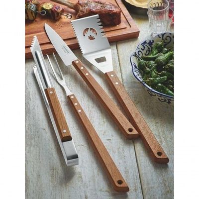 Garfo Trinchante Tramontina Churrasco Com Lâmina Em Inox E Cabo De Madeira 46cm