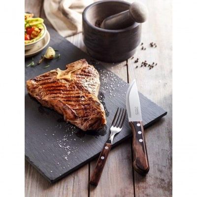 Garfo Jumbo Tramontina Aço Inox Polywood Castanho