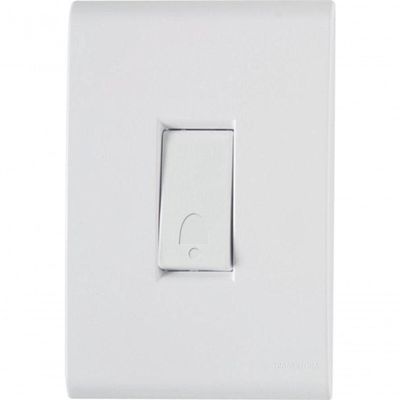 Conjunto 4x2 1 Pulsador Campainha Tramontina Liz 10 A 250 V Branco