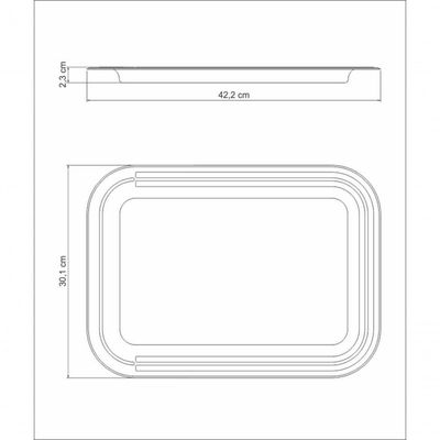 Bandeja Retangular Tramontina Ciclo 42x30cm Em Aço Inox