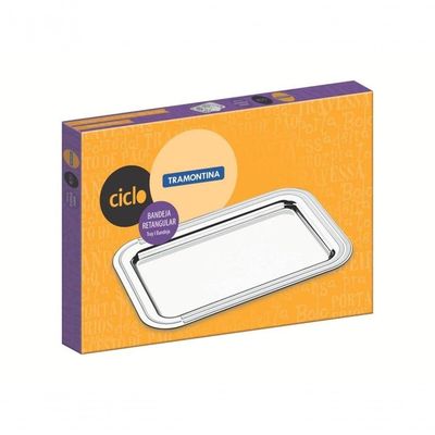 Bandeja Retangular Tramontina Ciclo 42x30cm Em Aço Inox