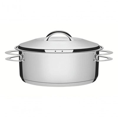 Caçarola Rasa Tramontina Solar 28cm Em Aço Inox
