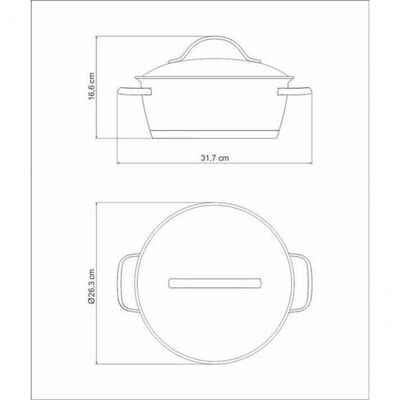 Caçarola Rasa 24cm Tramontina Allegra Aço Inox
