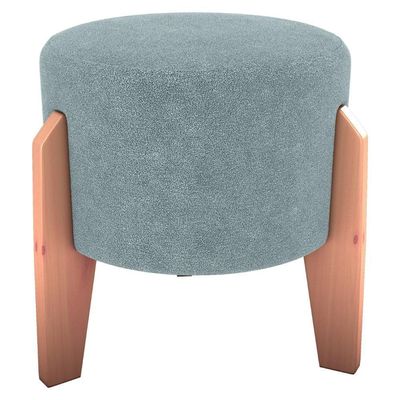 Puff Decorativo Para Sala Luxo 44x44 Cm Boucle F495 Milani Store Azul