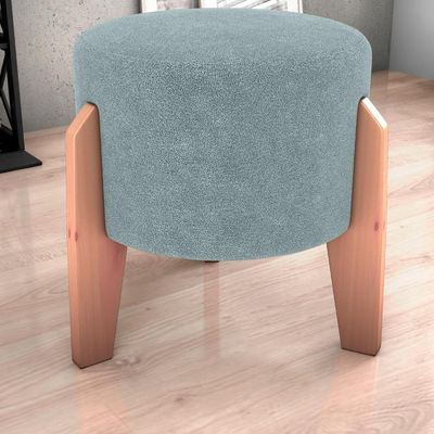 Puff Decorativo Para Sala Luxo 44x44 Cm Boucle F495 Milani Store Azul
