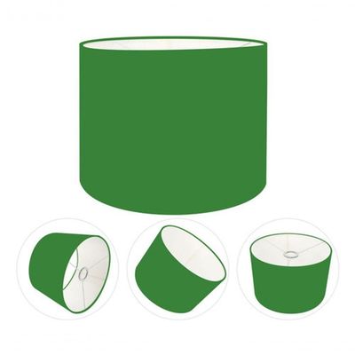 Cúpula Abajur E Luminária Cilíndrica Vivare Cp-7016 ø35x30cm - Bocal Nacional Verde-folha