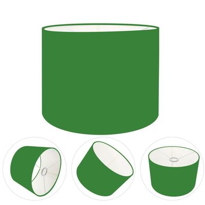 Cúpula Abajur E Luminária Cilíndrica Vivare Cp-7016 ø35x30cm - Bocal Nacional Verde-folha