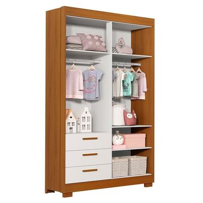 Jogo De Quarto Infantil Guarda Roupa Zaki E Berço Evolution Branco Fosco/savana - Reller Móveis Branco Fosco/savana