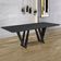 Mesa 8 Lugares 250cm Tampo Com Vidro Shuri Preto/ébano