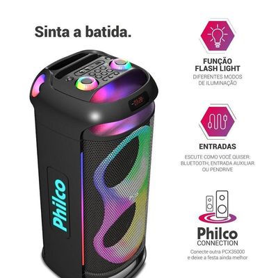 Caixa de Som Amplificada 800W Philco Ex Bass PCX6702 Bivolt