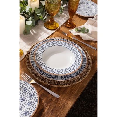 Aparelho De Jantar Tramontina Abstratta Em Porcelana Decorada 20 Peças