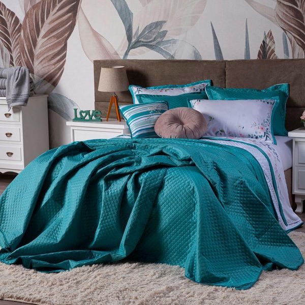 Kit Cobre Leito Dupla Face C/ Almofadas Casal 07Pçs