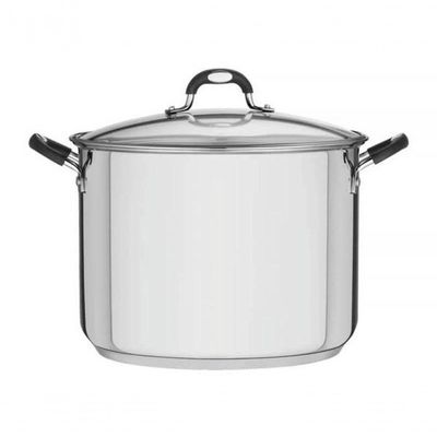 Caldeirão Tramontina Astro Silicone 30cm Em Aço Inox Com Tampa De Vidro