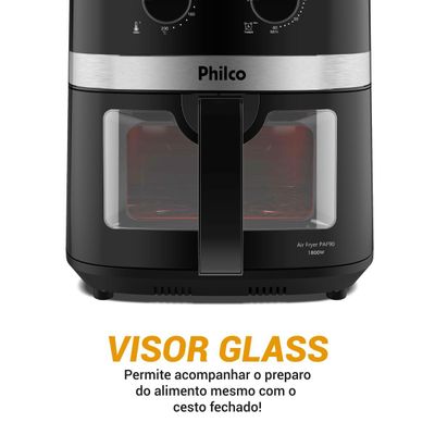 Air Fryer Philco 9L Visor Glass Redstone 1800W PAF90 127V
