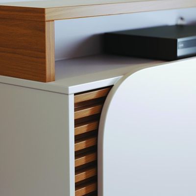 Estante Home Jurerê 1.8 Off White Matte Freijó Para Tv Até 75 - Colibri Off White Matte Freijó