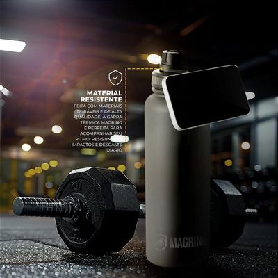 Garrafa Térmica com Suporte MagSafe, Aço Inoxidável - 540ml - Preta -  MagRing - Gshield