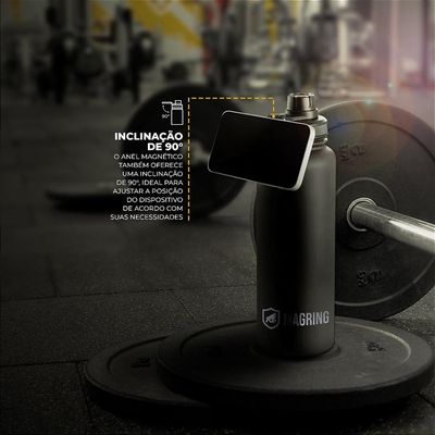 Garrafa Térmica com Suporte MagSafe, Aço Inoxidável - 540ml - Preta -  MagRing - Gshield
