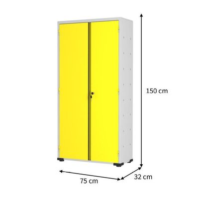 Armário Aço Escritório Fechadura 4 Prateleiras Ea301 Amarelo