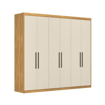 Guarda-Roupa Casal Venice 6 Portas 4 Gavetas Cinamon e Off White