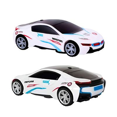 Carro Transformar Robô 2 Em 1 Bate E Volta Luzes Musica Brinquedo Infantil