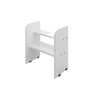 Cama Solteiro Com 2 Baus Organizador E Escada Luna Plus Branco