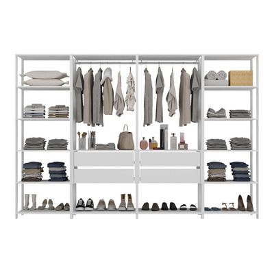 Closet Aberto Modulado Arara Organizadora Com Cabideiro 270cm Allegra Multimóveis Mp4390 Branco