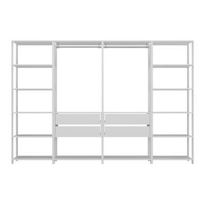 Closet Aberto Modulado Arara Organizadora Com Cabideiro 270cm Allegra Multimóveis Mp4390 Branco