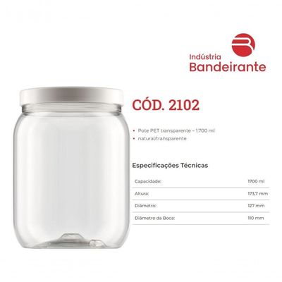 3 Potes Mantimentos Biscoito Tampa Branca Rosca Bandeirante