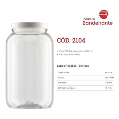 3 Potes Mantimentos Biscoito Tampa Branca Rosca Bandeirante