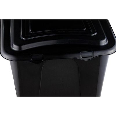 Caixa Plastica Organizadora Grande 50 Litros - Plasvale Eco Preto