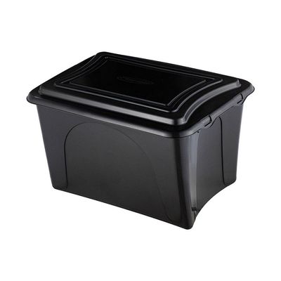 Caixa Plastica Organizadora Grande 50 Litros - Plasvale Eco Preto