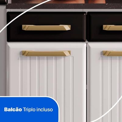 Cozinha De Aço Completa Telasul Diamante Vidro 4Pçs