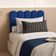 Cabeceira Solteiro Design Nuvem 45cm 5 Placas Em Suede Macio Azul Marinho