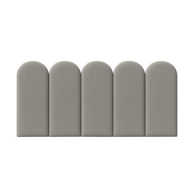 Cabeceira Nuvem Estofada Solteiro 5 Placas Em Suede 45x20cm Azul Bebe