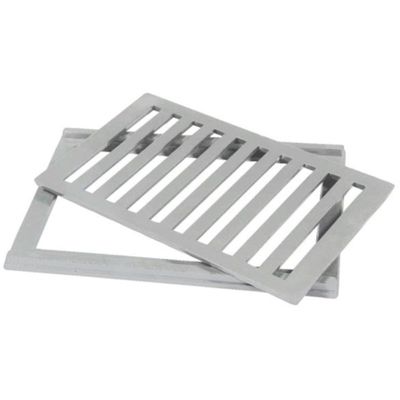 Conjunto De Grelha E Porta Grelha Reta De Alumínio Polido 20x30cm - Cj2030p - Lgmais