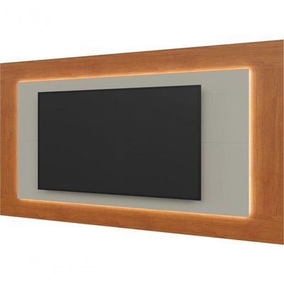 Painel Grécia Com Led 2,20 Para Tv Até 65 Polegadas Mavaular Off White-naturale